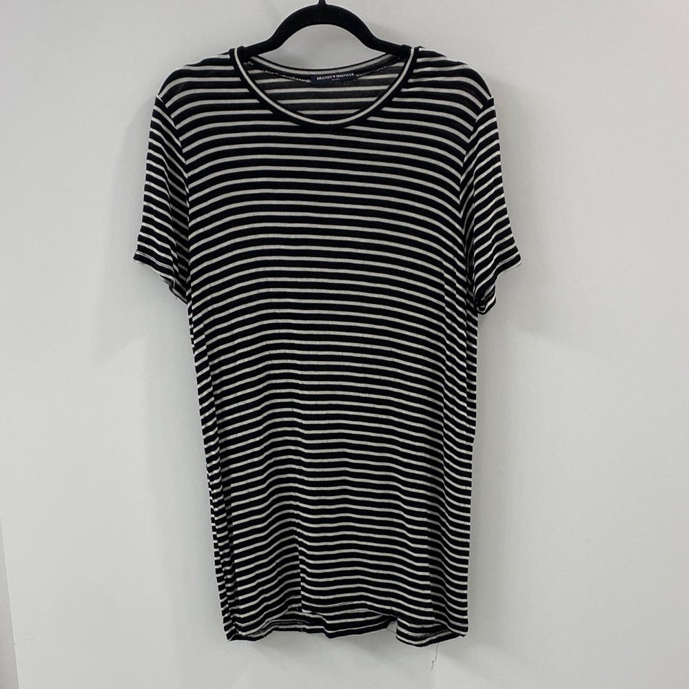 🖤🤍 Brandy Melville Black and White Stripe T-Shirt Dress - One Size